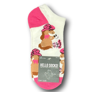 3/$15 Pink Cowgirl Horses Funny Novelty Low-Cut Ankle Socks - NWT